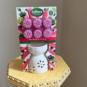 Zoflora Rhubarb & Cassis Wax Melt Burner Set - Pink
